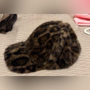 Leopard Print Faux Fur Hat